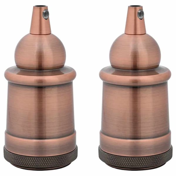 vidaXL Lamphållare 2 st röd brons E27