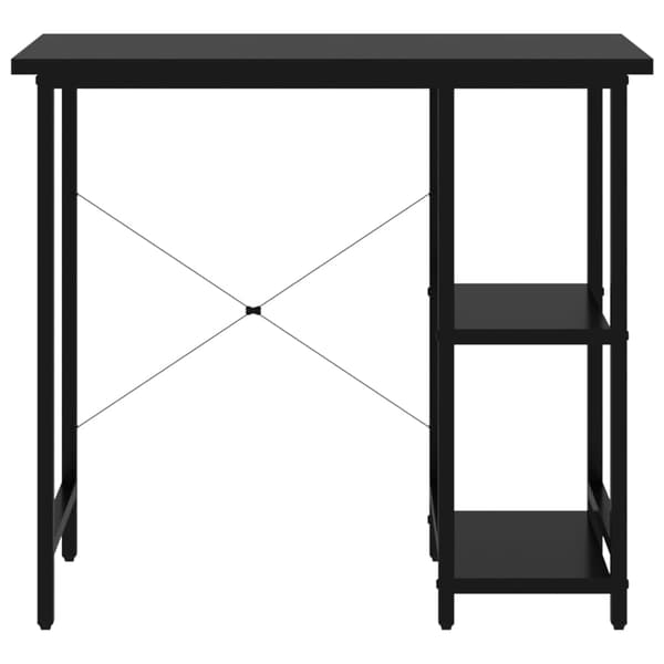 vidaXL computerbord, sort, 80x40x72 cm, MDF og metal