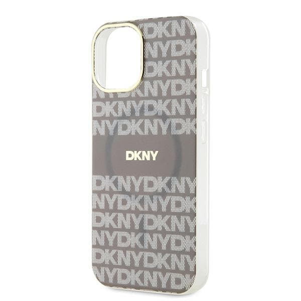 DKNY IML Mono & Stripe MagSafe-etui til iPhone 15, Beige