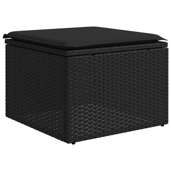 vidaXL 2-delt sofasæt med hynder, sort, polyrattan og akacie