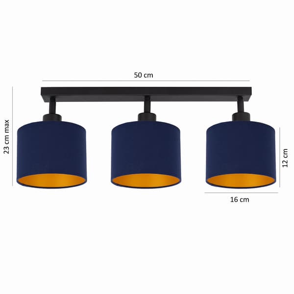 Tornado AMP3P lampe, marineblå og guld
