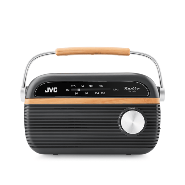 JVC RA-E215G FM 2W Bärbar Radio, Nät/Batteri, Grå