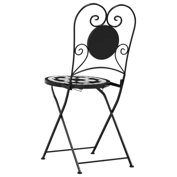 vidaXL foldbare bistrostole, sæt med 2, sort og hvid, keramik