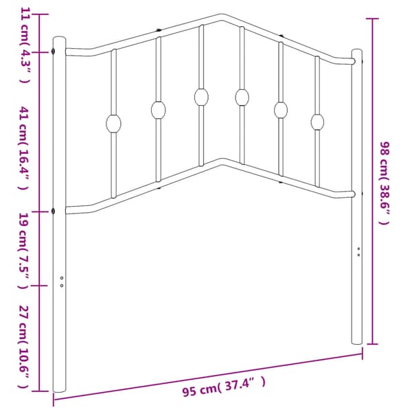 vidaXL metalsengegavl hvid 90 cm