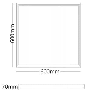 Vit aluminium LED-ram för LED-paneler 60x60x7cm