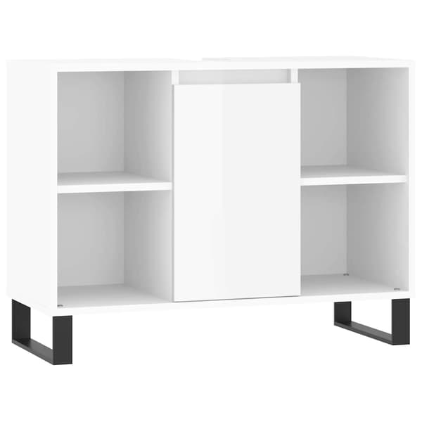 vidaXL badeværelsesskab blank hvid 80x33x60 cm