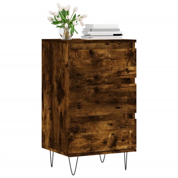 vidaXL kommode, røget eg, 40x35x70 cm, træbaseret materiale