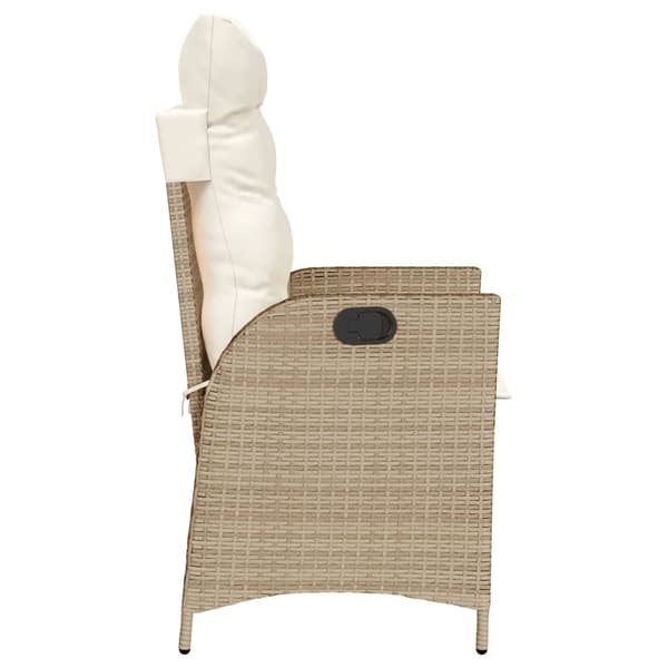 vidaXL Lepotuoli puutarhatyynyillä, beige polyrottinki
