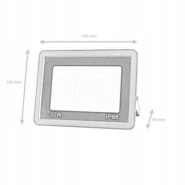 30W 6000K IP66 Apple Slim LED-projektør sort udendørs