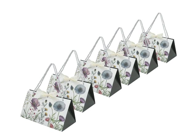 Set med 6 dekorativa väskor - Blommor (CARMANI)