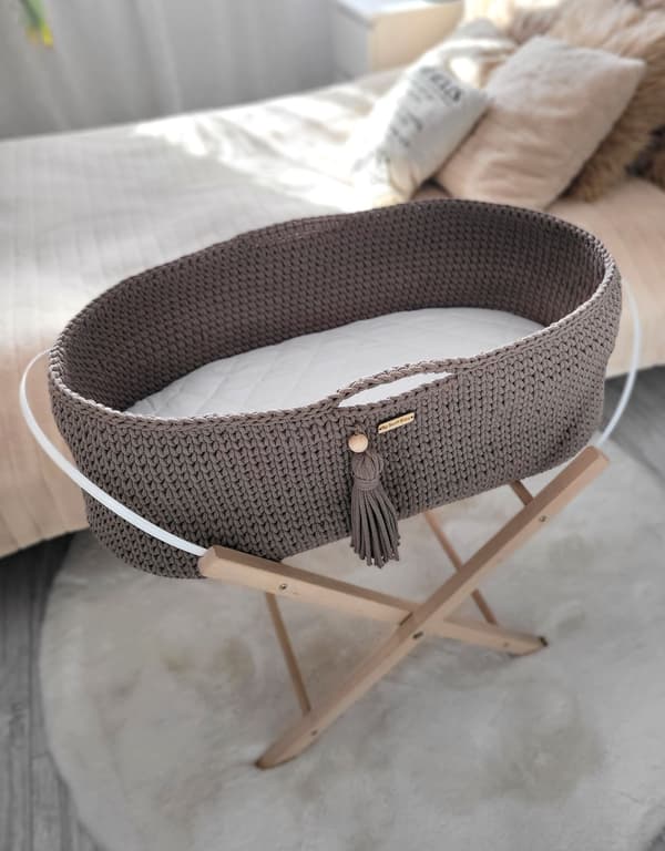 BOHO Handgjord Moseskorg med Stativ - Mocka