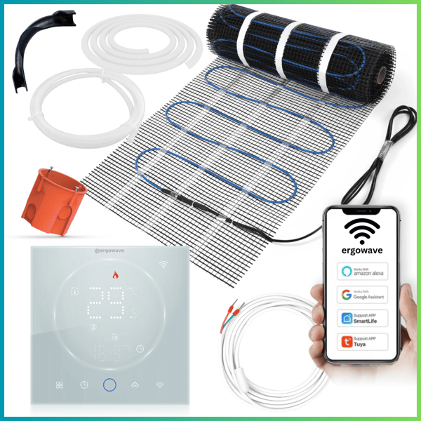 Lämmitysmatto 160W/m2 | 20m2 CLEAR.W-termostaatilla