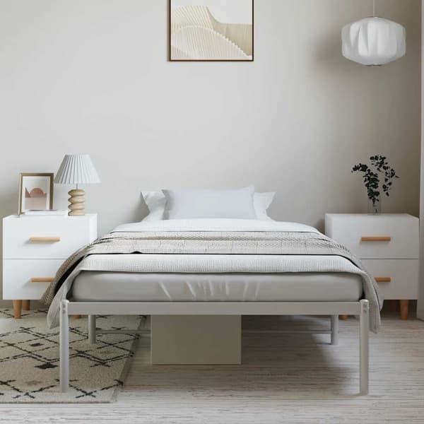 vidaXL metalsengestel hvid 100x190 cm