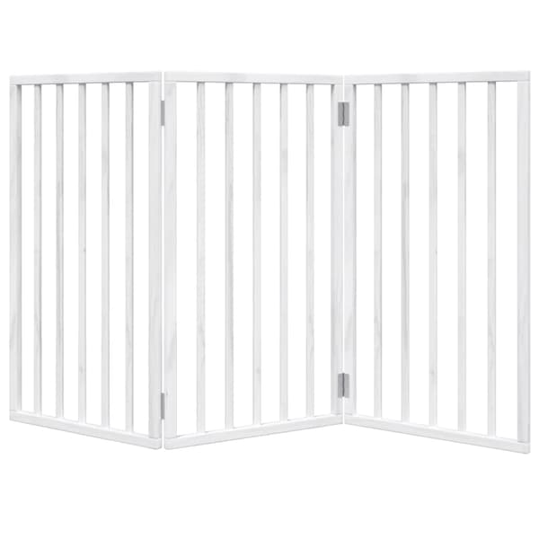 vidaXL foldbart sikkerhedsgitter til hunde, 3 paneler, hvid, 150 cm