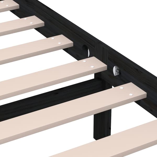 vidaXL sengestel sort 150x200 cm massivt træ
