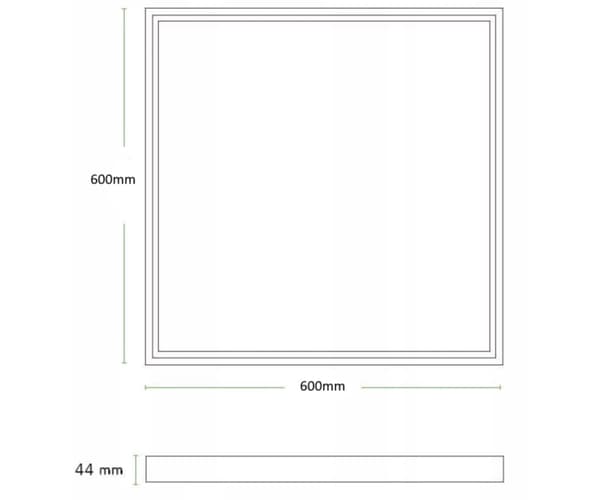 Ramme til LED-panel overflademonteret 60x60 Snap-in aluminium sort
