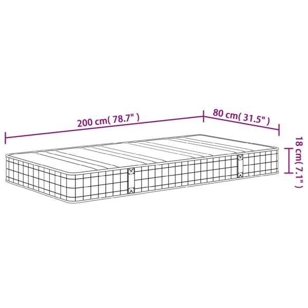 vidaXL Bonnell springmadras, medium fasthed, 80x200 cm
