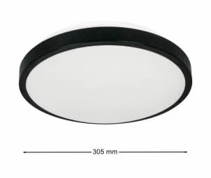 SELENE Loftlampe til to pærer, stor E27-gevind, 60W, IP54, sort