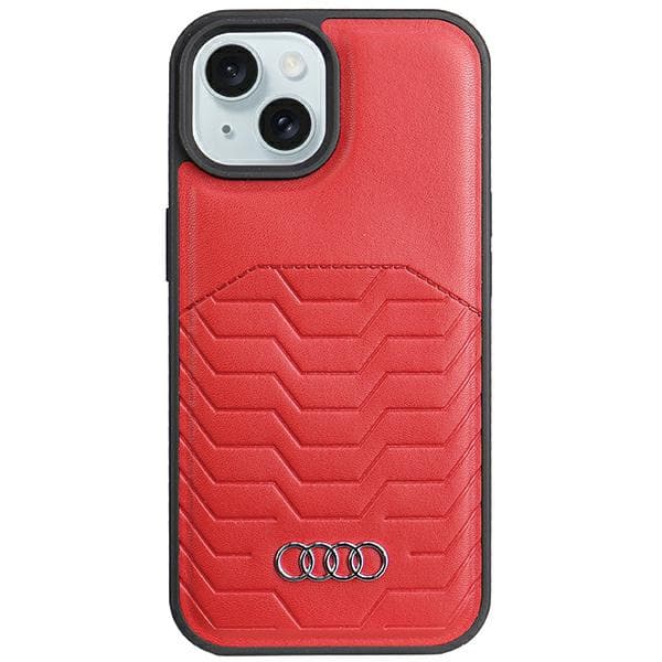 Audi MagSafe-etui i kunstlæder til iPhone 15, rød