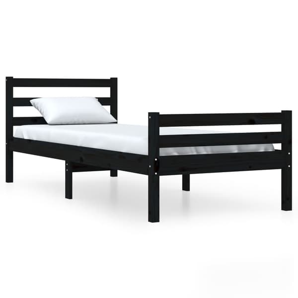 vidaXL sengestel sort massivt træ 100 x 200 cm