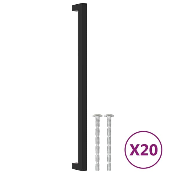 vidaXL skabsgreb 20 stk. sort 320 mm rustfrit stål