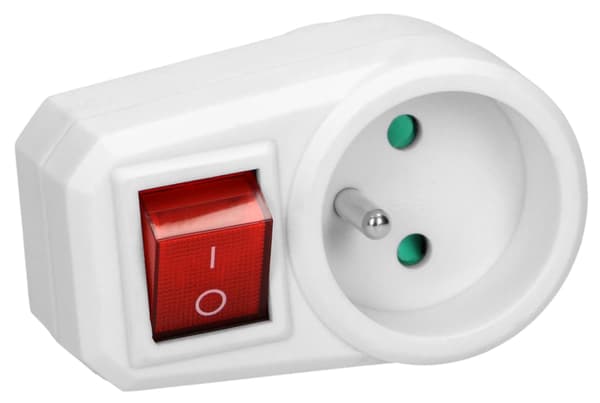 Thief Electric Splitter Adapter 2P-Z stikkontakt med afbryder