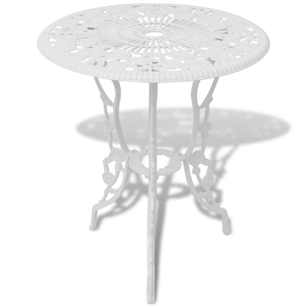vidaXL 3-delat bistroset i aluminiumlegering, vit