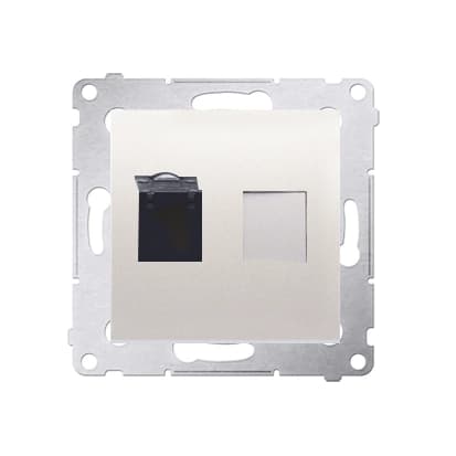 SIMON 54 Enkelt computer internetstik Rj45 Cat.6 Creme