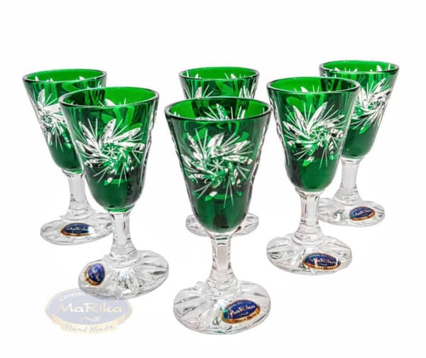 Smaragdkrystal vodkaglas 40 ml Olive Grinder