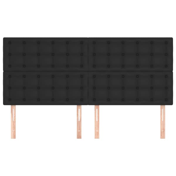 vidaXL sengegavle, 4 stk., sort, 90x5x78/88 cm, kunstlæder