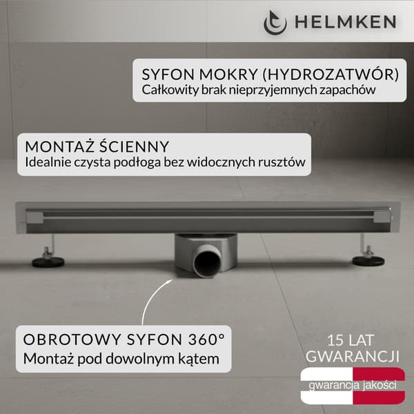 Helmken 37501701 lineaarinen seinälattia, 700x41mm, kromi