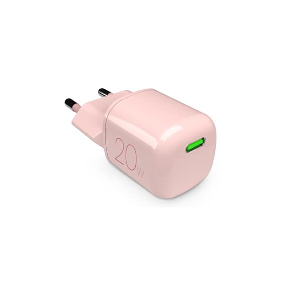 USB-C GaN 20W vægoplader - lyserød