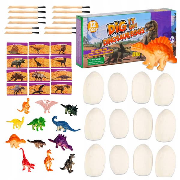 Dinosauriegruvgrävningsset med 12 stora ägg Z3304