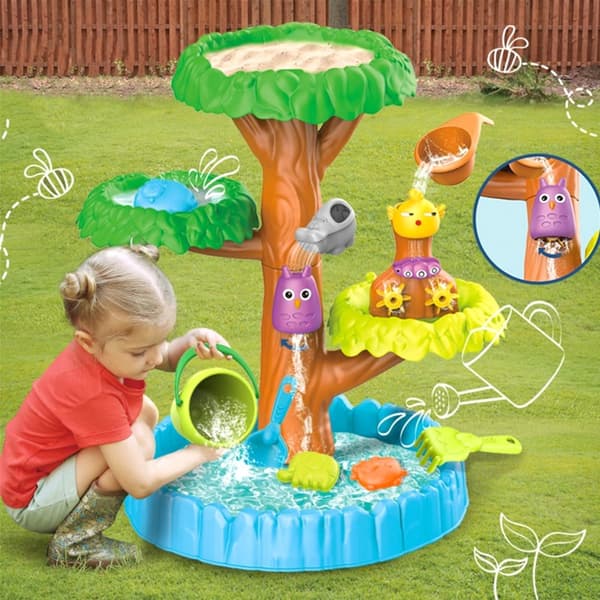 Woopie Sandlåda Vattenbord 2 i 1 Happy Tree 8 tillbehör