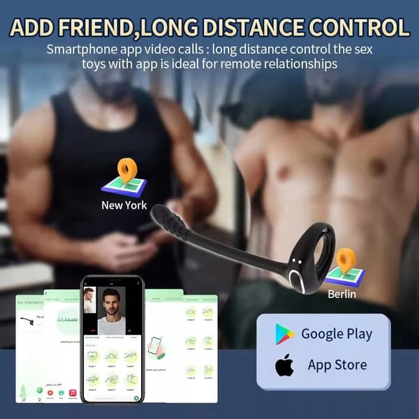 Prostata massager vibrerende ring anal plug app