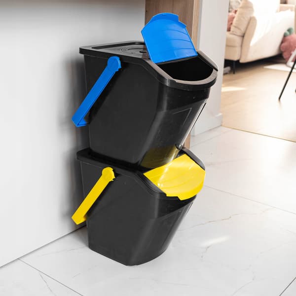 EcoBox 2 affaldssorteringsbeholder BLÅ-GUL