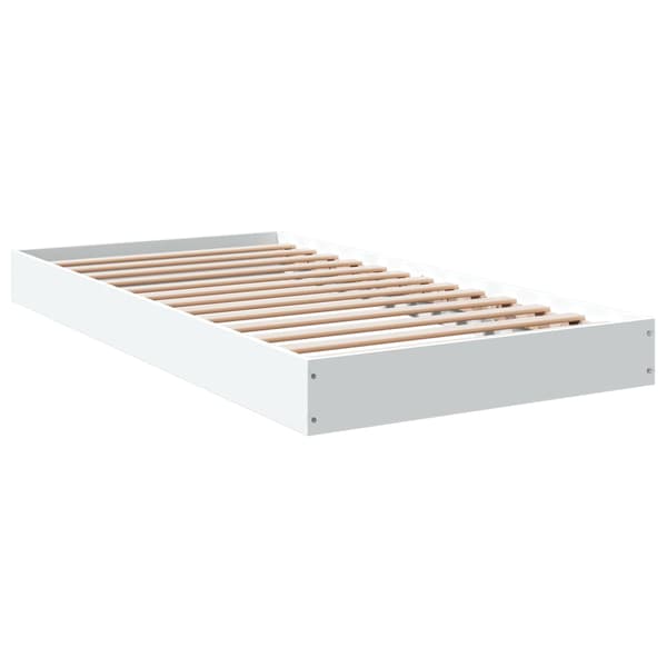 vidaXL Sängram vit 90x190 cm träbaserat material