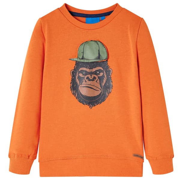 Børnesweatshirt, mørkeorange, 116