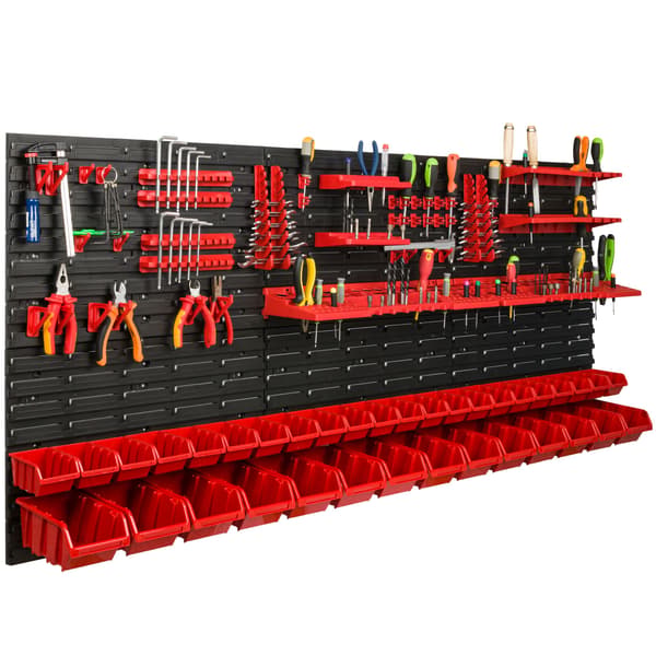 Verktygstavla för verkstad 172x78 cm + 36 brickor