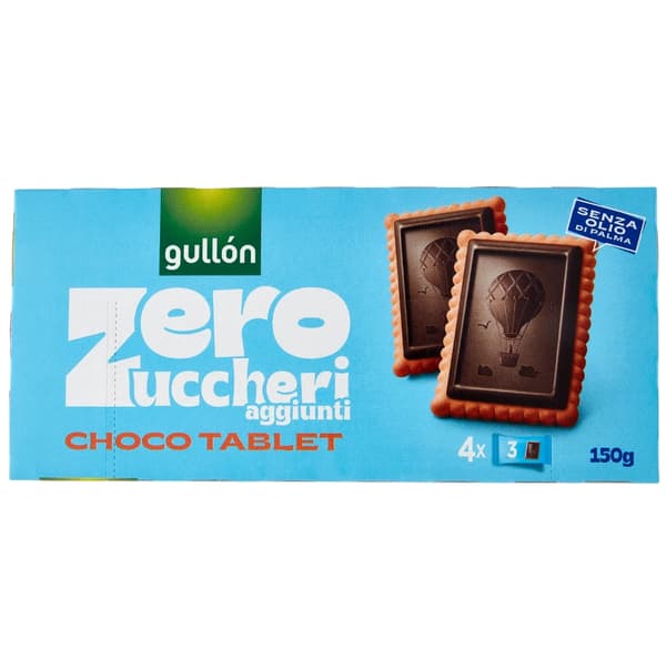 Zero Zuccheri aggiunti Choco Tablet keksejä 150g - Gullon