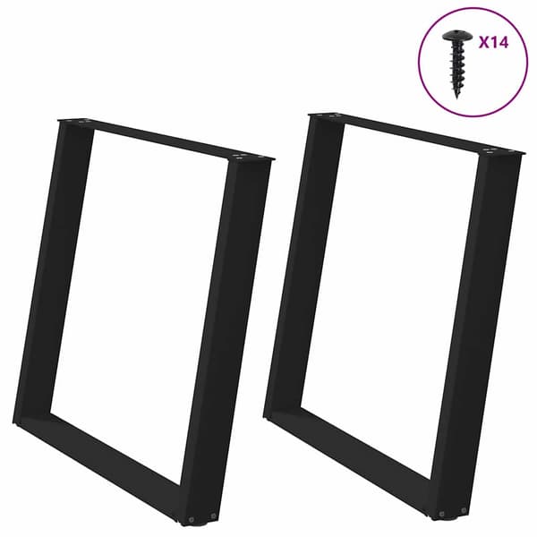 vidXL spisebordsben, 2 stk., sorte, 90x(72-73) cm, stål