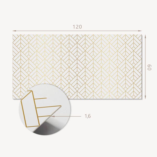 Selvklæbende vinylpanel perfekt til moderne interiør 120x60 cm 3D bladmønster