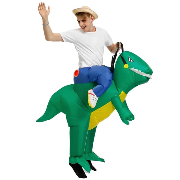 RESTEQ Oppusteligt Grønt Dinosaurkostume til Voksne til Cosplay