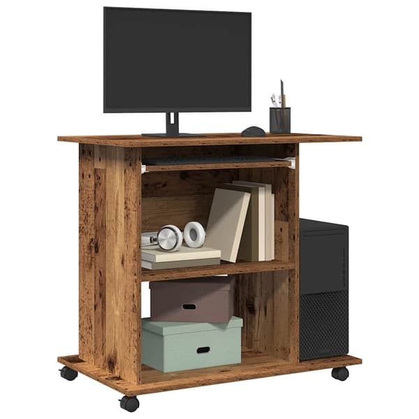 vidaXL computerbord, gammelt træ, 80x50x75 cm
