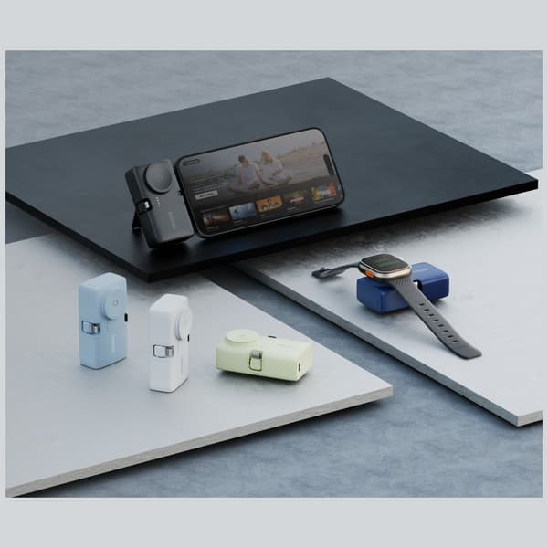 PowerBank 3i1 Bazic Koda 5000mAh PD20W USB-C/Lightning sort