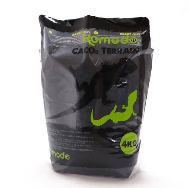 Komodo CaCo3 Sand Sort - spiseligt sand til krybdyr