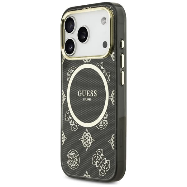 Guess IML Peony Dot MagSafe-etui til iPhone 17 Pro, sort