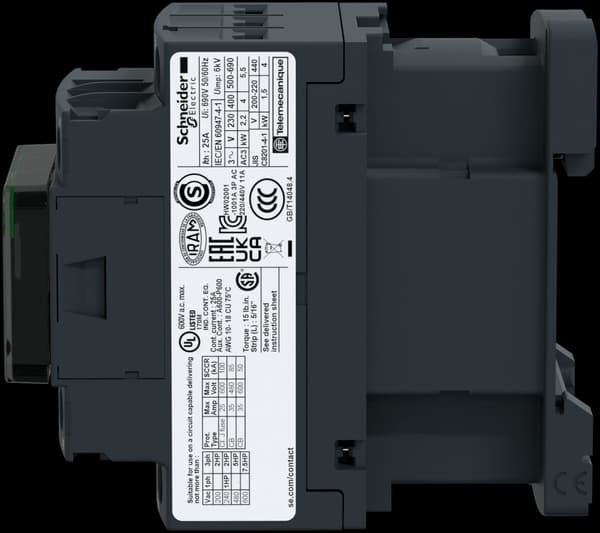 Effektkontaktor TeSys D AC3 9A 3P 1NO 1NC spole 230VAC boxterminaler