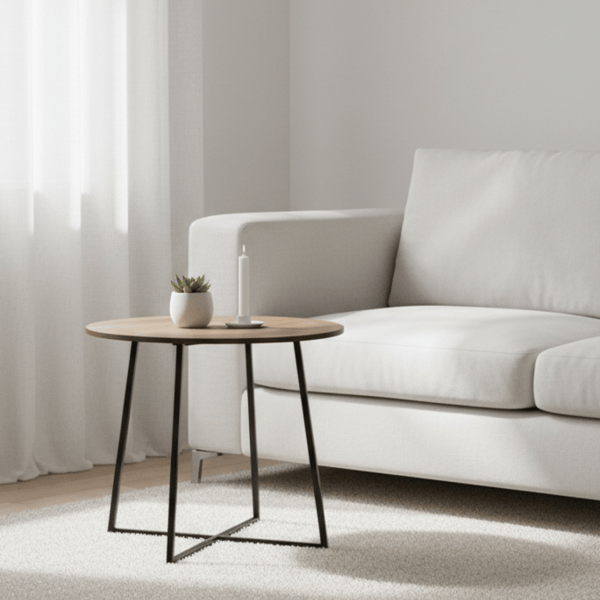 Loft Svart Runt Sidobord