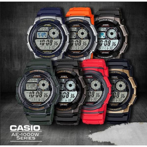 Herrklocka CASIO AE-1000W 2AV (zd073e) - Världstid + med låda